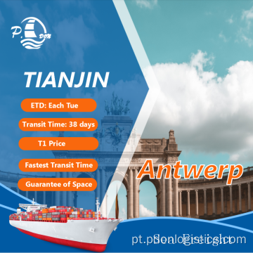 Custo de envio de Tianjin para Antuérpia
